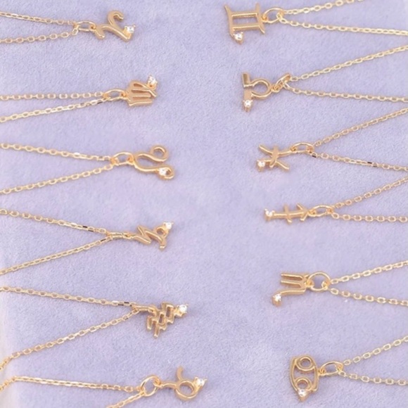 Minimalist Aries Zodiac gold 925 sterling sm dainty Necklace horoscope astrology - Picture 4 of 4